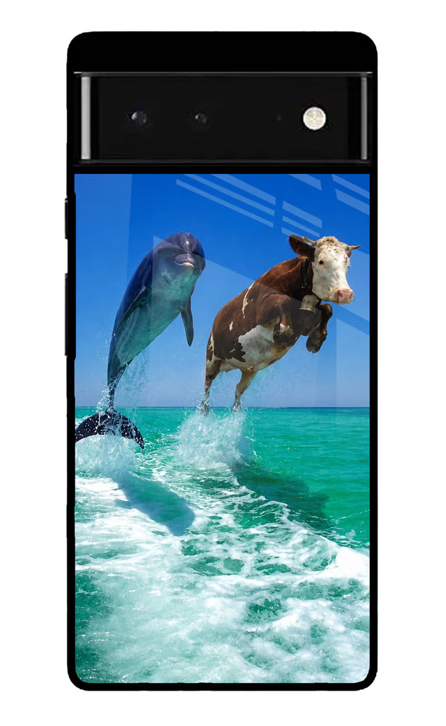 Dolphin vs Cow Google Pixel 6 Glass Case