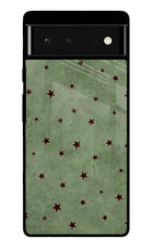 Green Stars Google Pixel 6 Glass Case