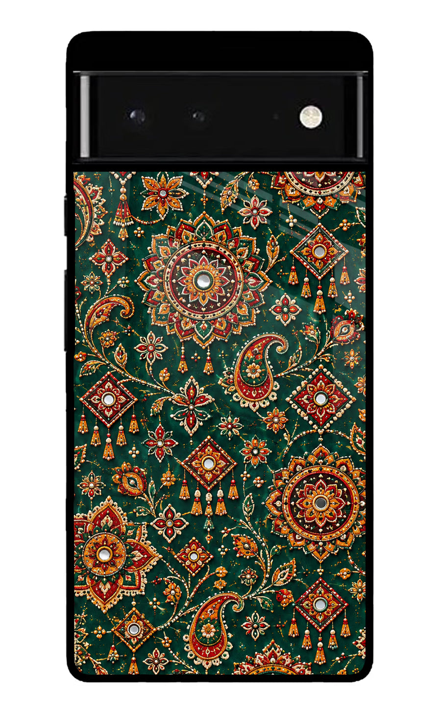 Green Pataka Google Pixel 6 Back Cover, Glass case