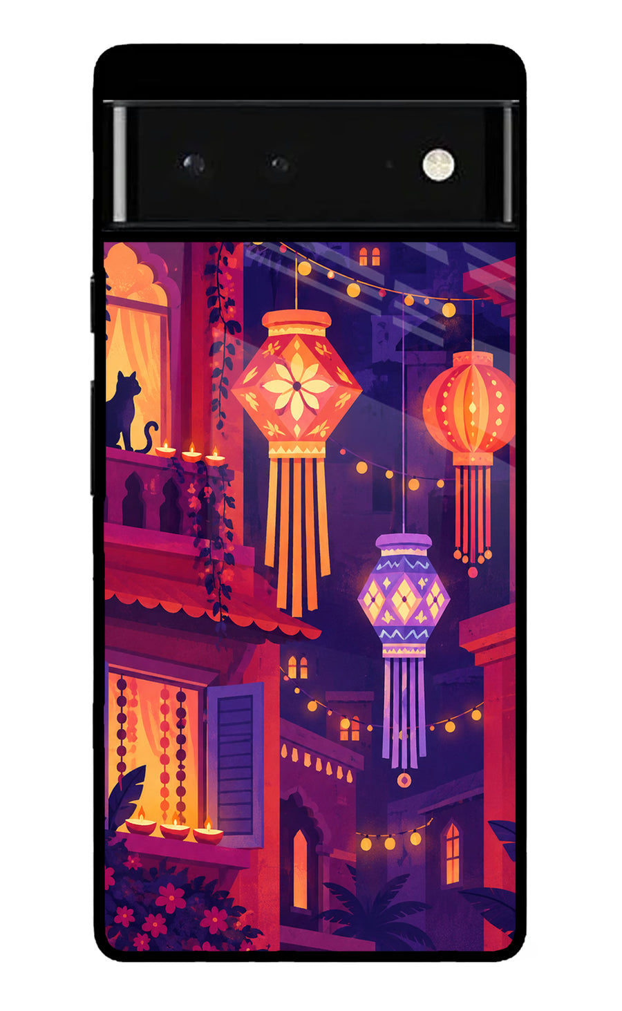 Lantern Lane Google Pixel 6 Back Cover, Glass case