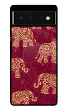 Maroon Elephant Google Pixel 6 Glass Case