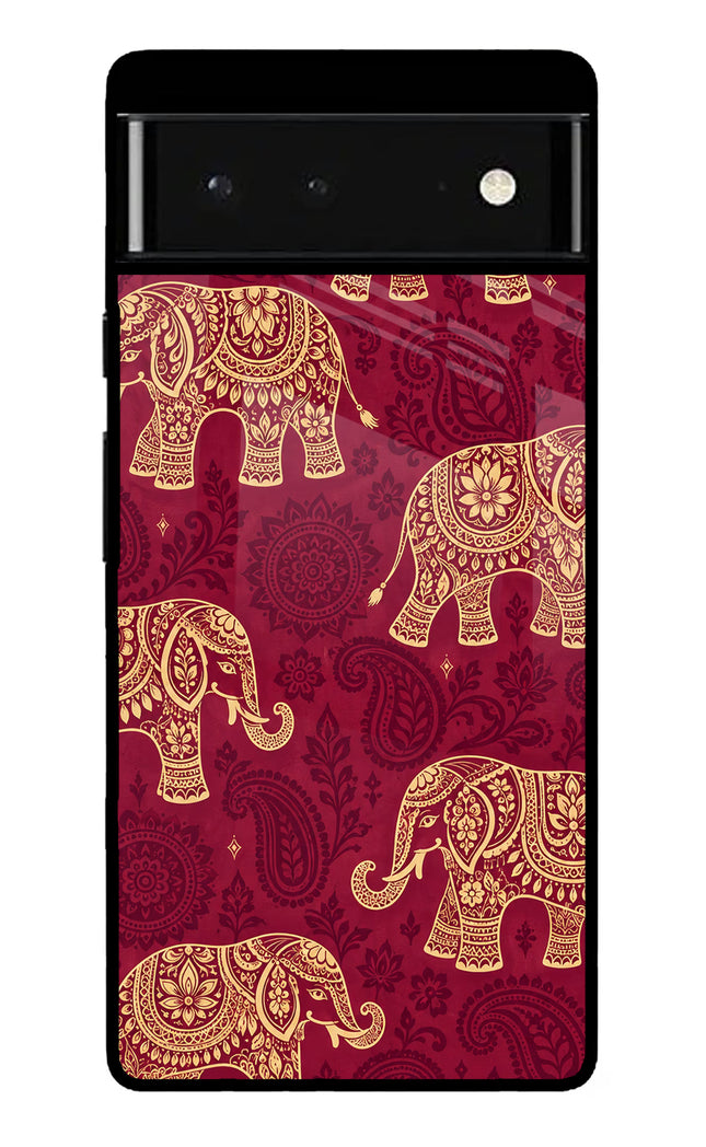 Maroon Elephant Google Pixel 6 Glass Case