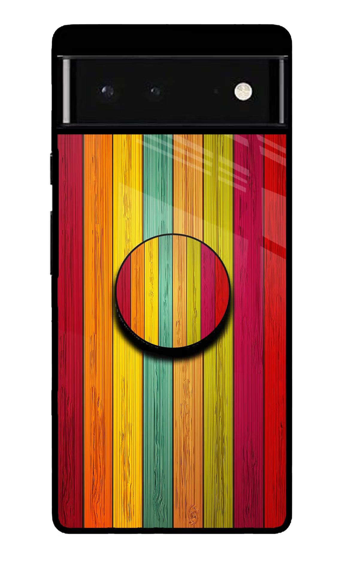Multicolor Wooden Google Pixel 6 Pop Case by Casekaro