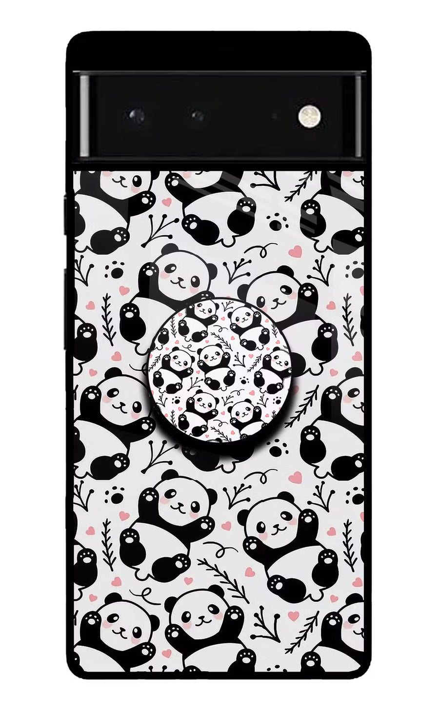 Cute Panda Google Pixel 6 Pop Case, Glass case