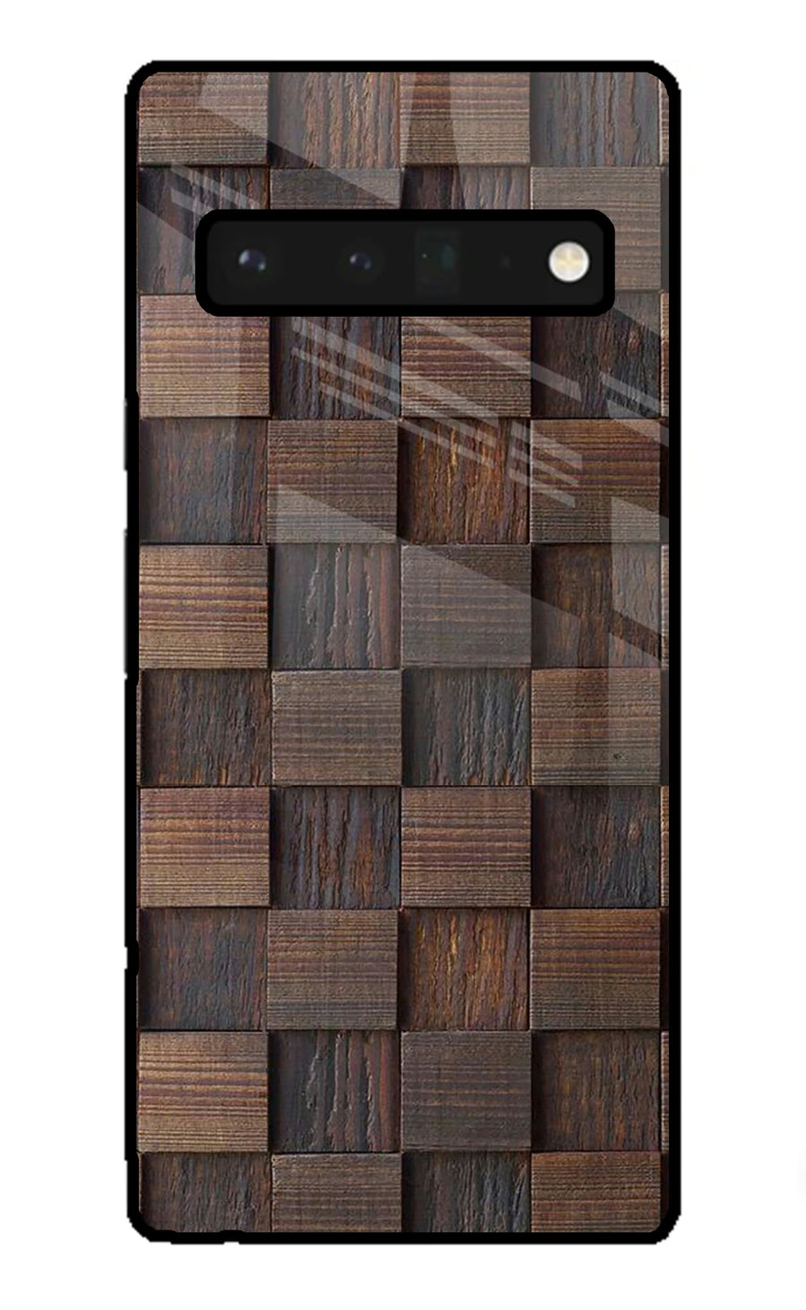 Wooden Cube Design Google Pixel 6 Pro Back Cover, Glass case