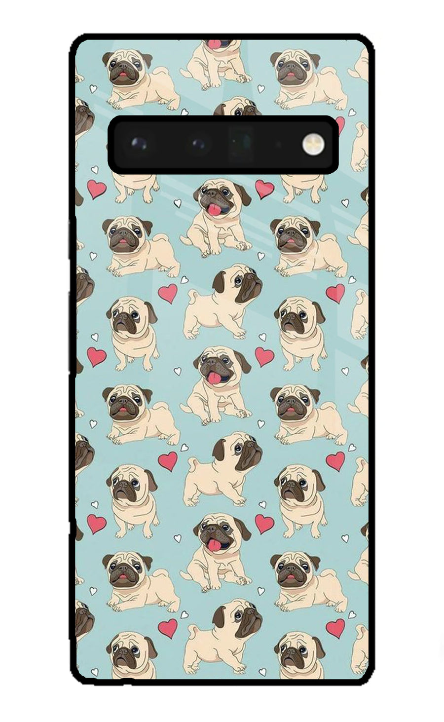 Pug Dog Google Pixel 6 Pro Back Cover, Glass case