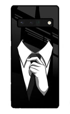 Black Tie Google Pixel 6 Pro Glass Case Back Cover by Casekaro