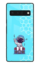 Cute Astronaut Chilling Google Pixel 6 Pro Glass Case Back Cover by Casekaro