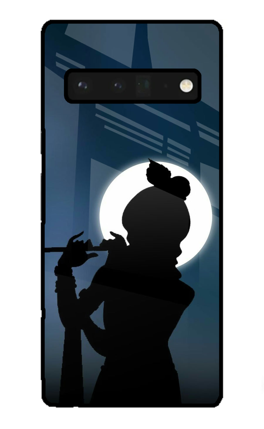 Shri Krishna Silhouette Google Pixel 6 Pro Back Cover, Glass case