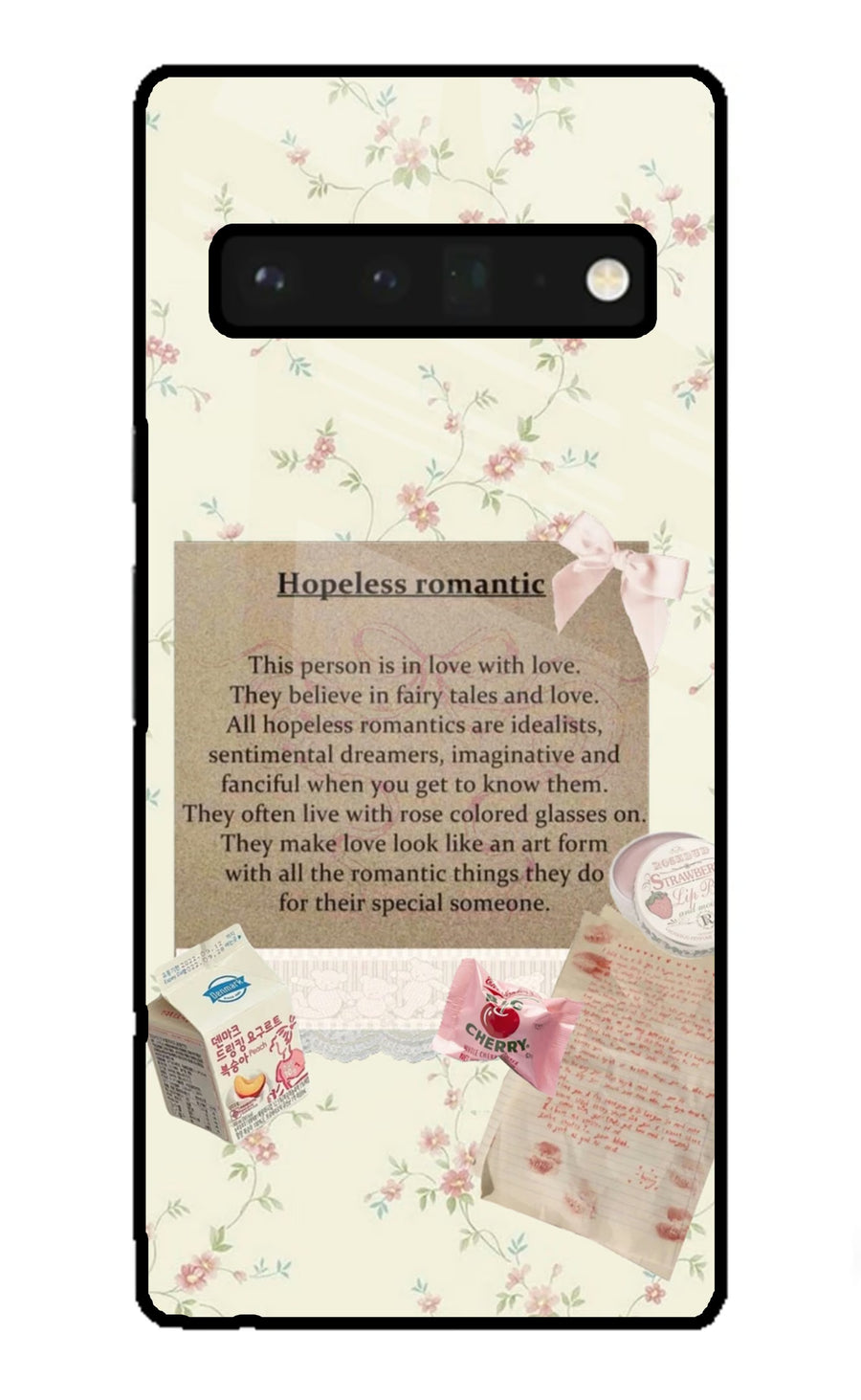 Hopeless Romantic Google Pixel 6 Pro Back Cover, Glass case