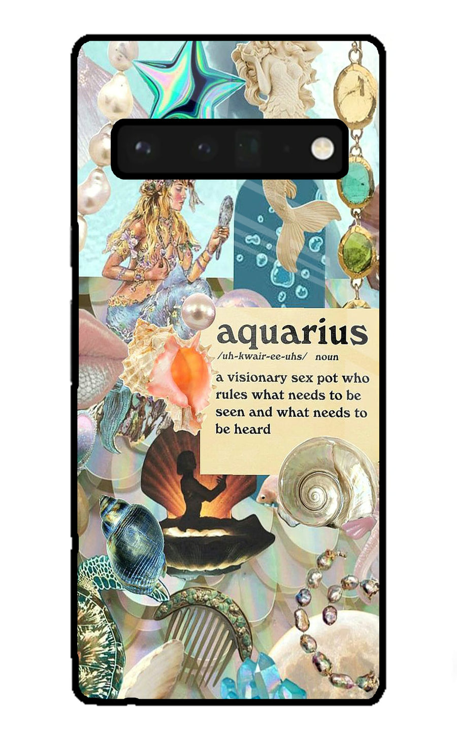 Aquarius Zodiac Google Pixel 6 Pro Back Cover, Glass case