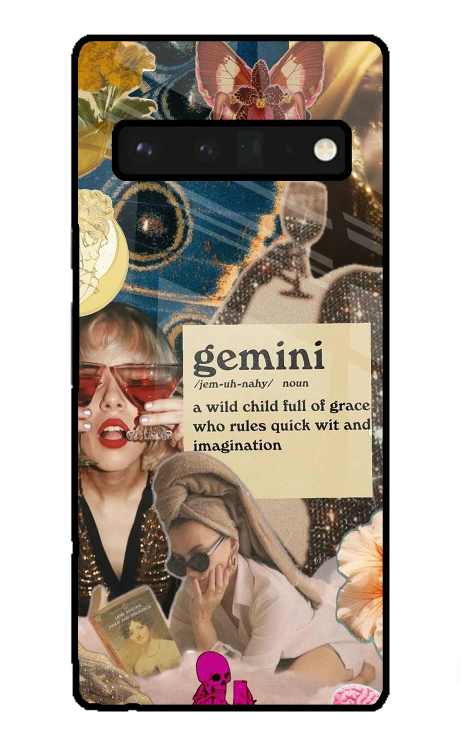 Gemini Zodiac Google Pixel 6 Pro Back Cover, Glass case