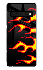 Side Sweep Flames Google Pixel 6 Pro Glass Case Back Cover by Casekaro