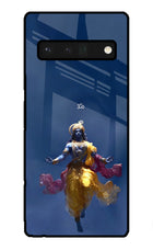 Cosmic Krishna Google Pixel 6 Pro Glass Case Back Cover by Casekaro