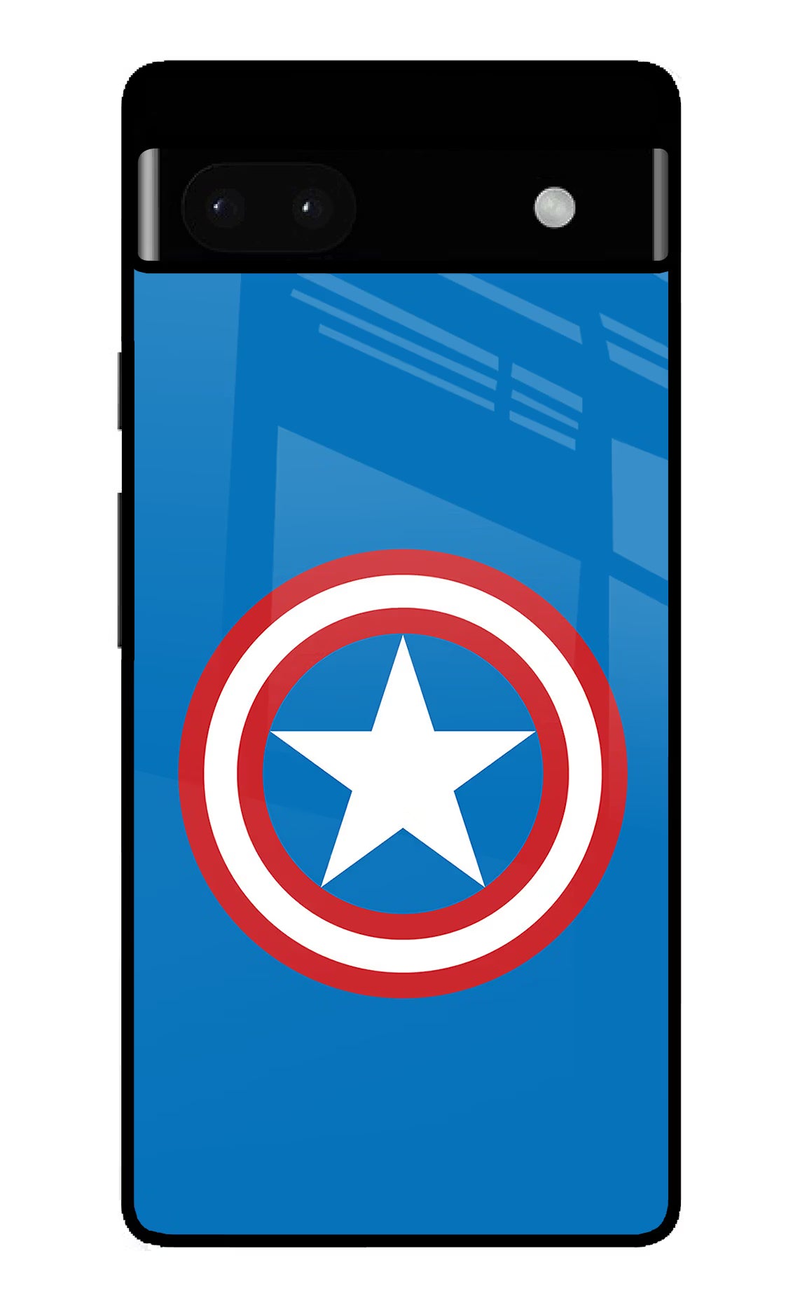 Captain America Logo Google Pixel 6A Glass Case Back Cover by Casekaro