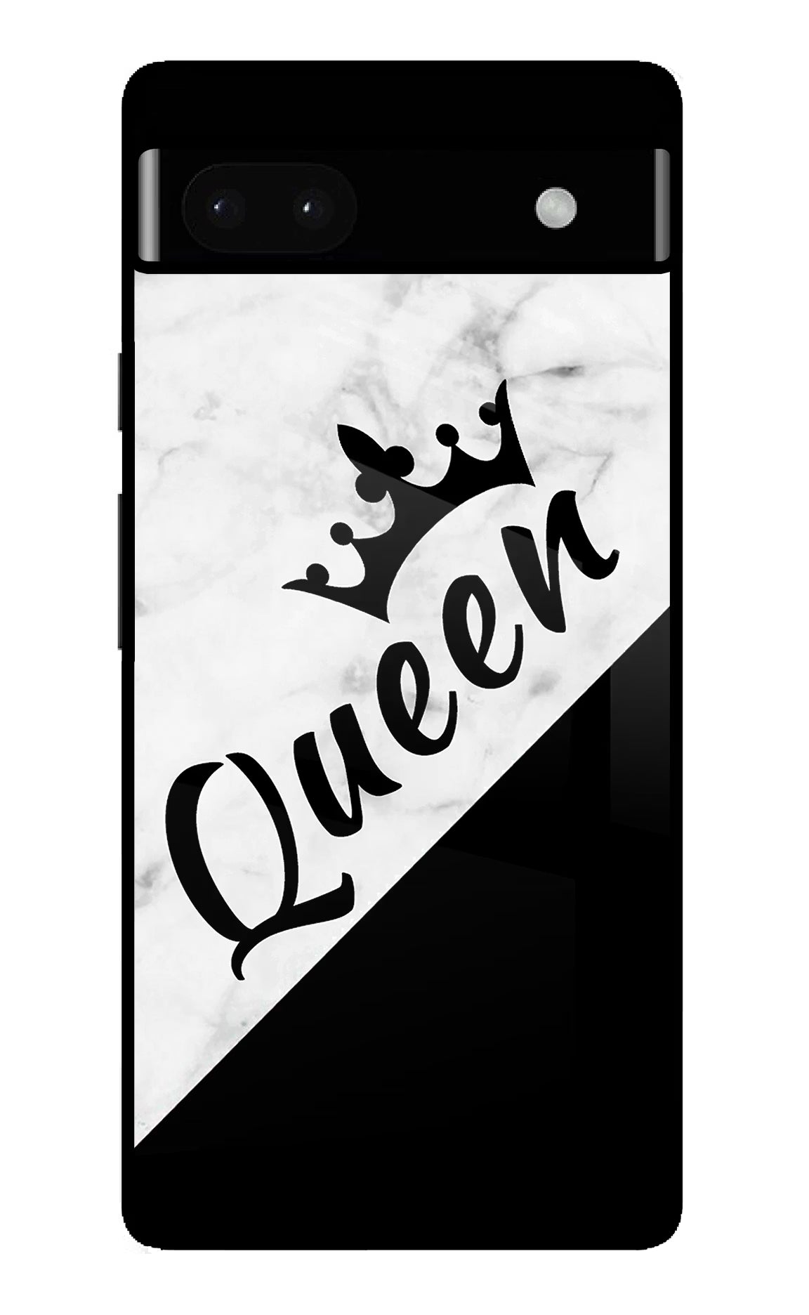 Queen Google Pixel 6A Glass Case Back Cover by Casekaro