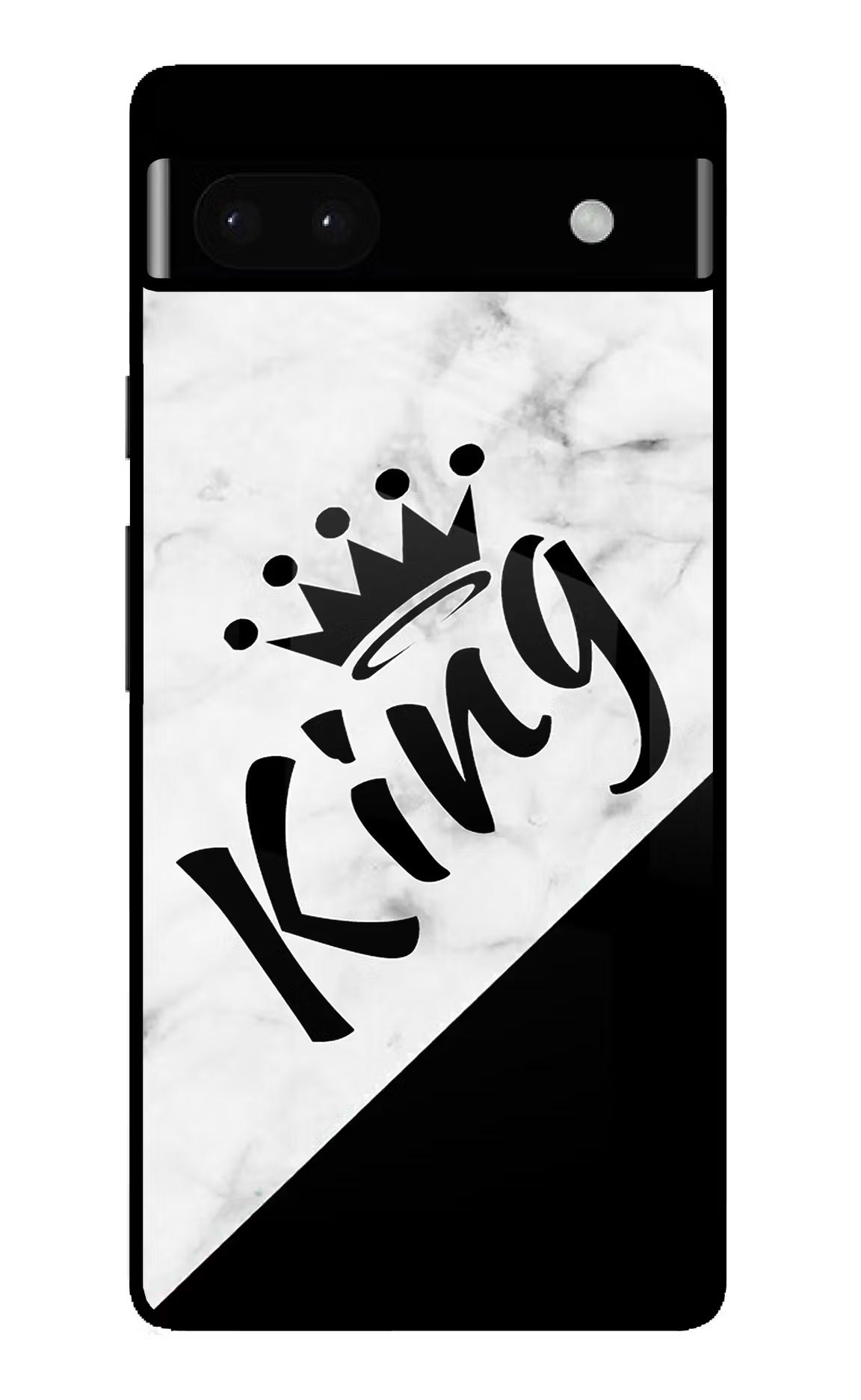 King Google Pixel 6A Glass Case Back Cover by Casekaro