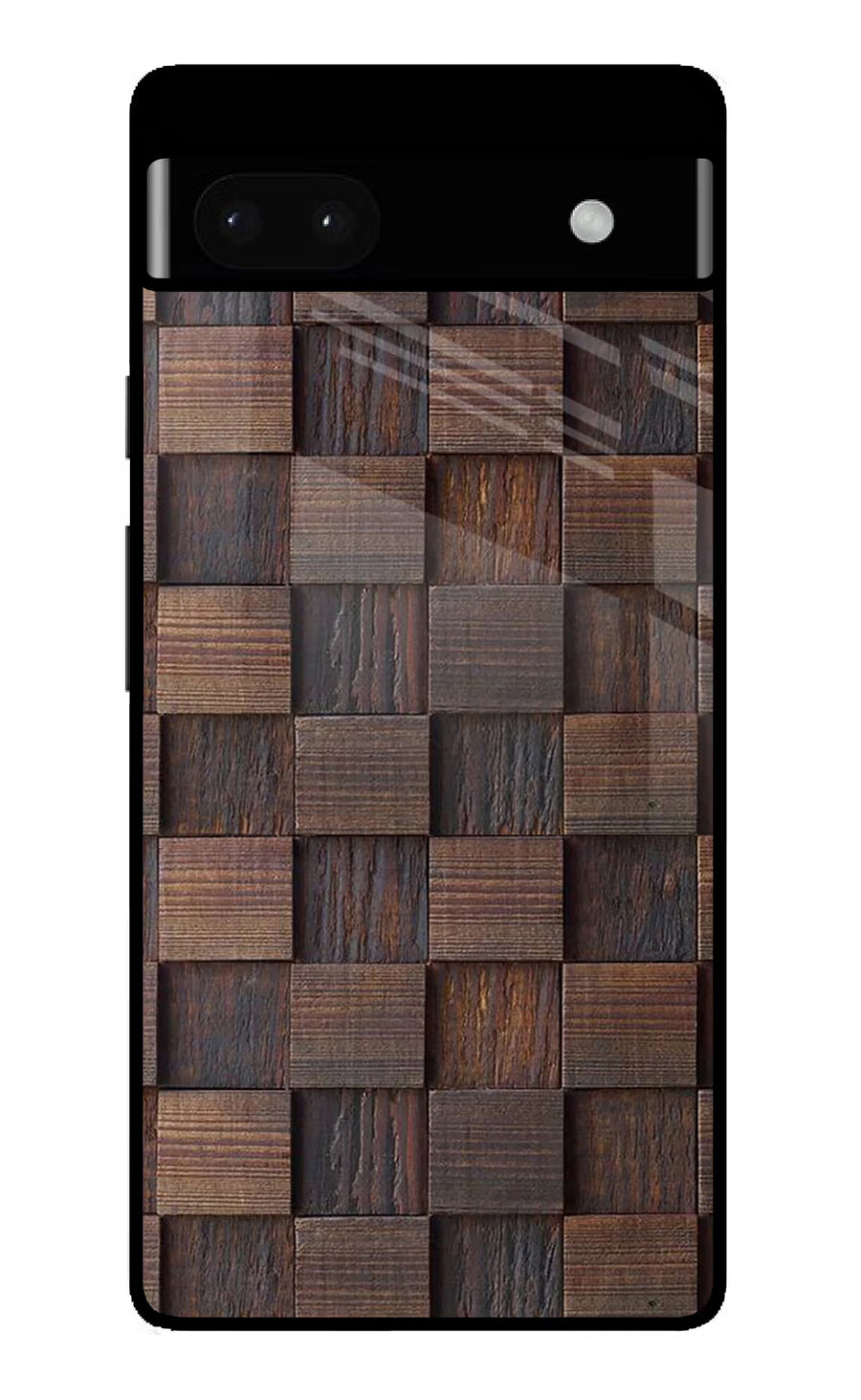 Wooden Cube Design Google Pixel 6A Back Cover, Glass case