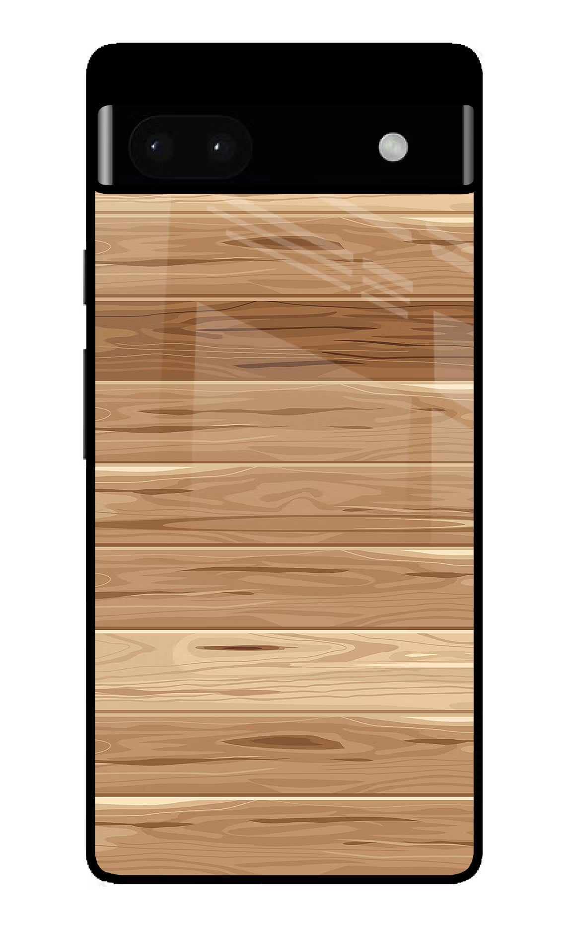 Wooden Vector Google Pixel 6A Glass Case Back Cover by Casekaro