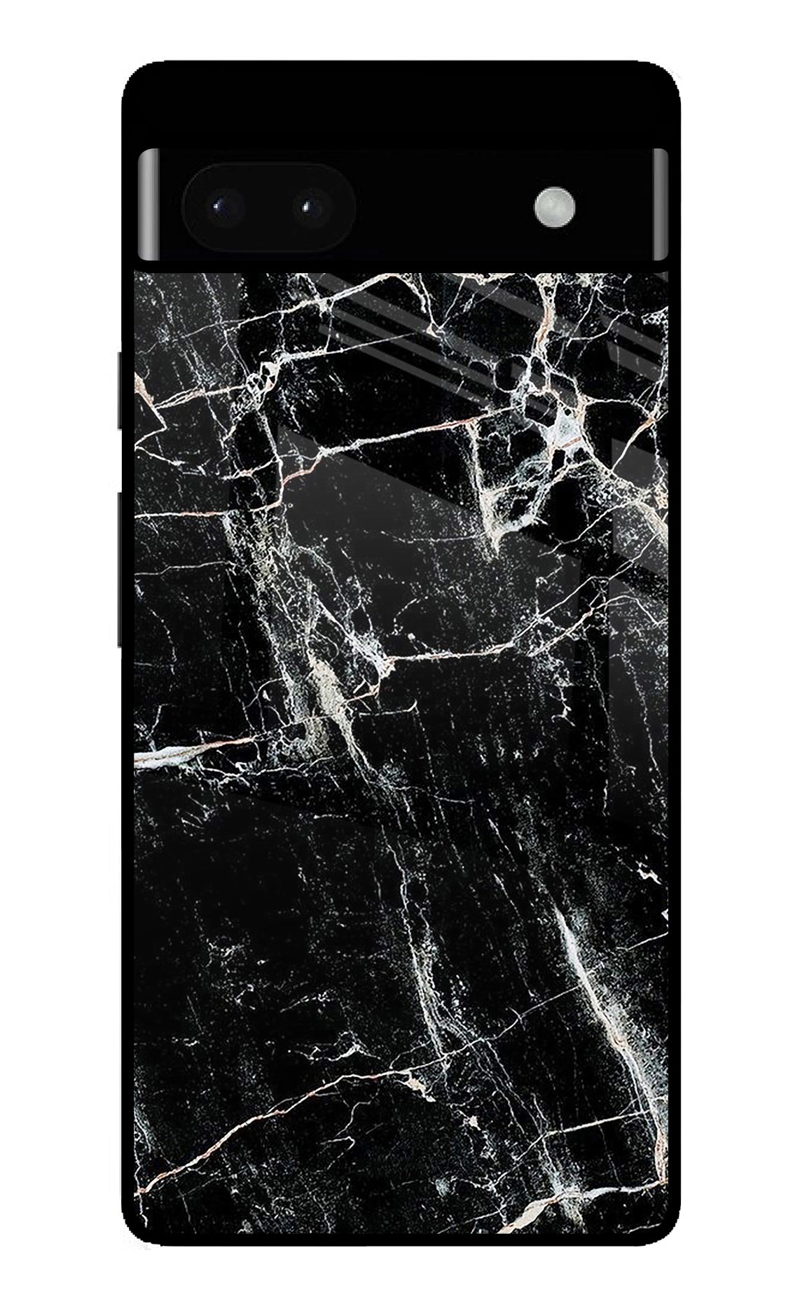 Black Marble Texture Google Pixel 6A Back Cover