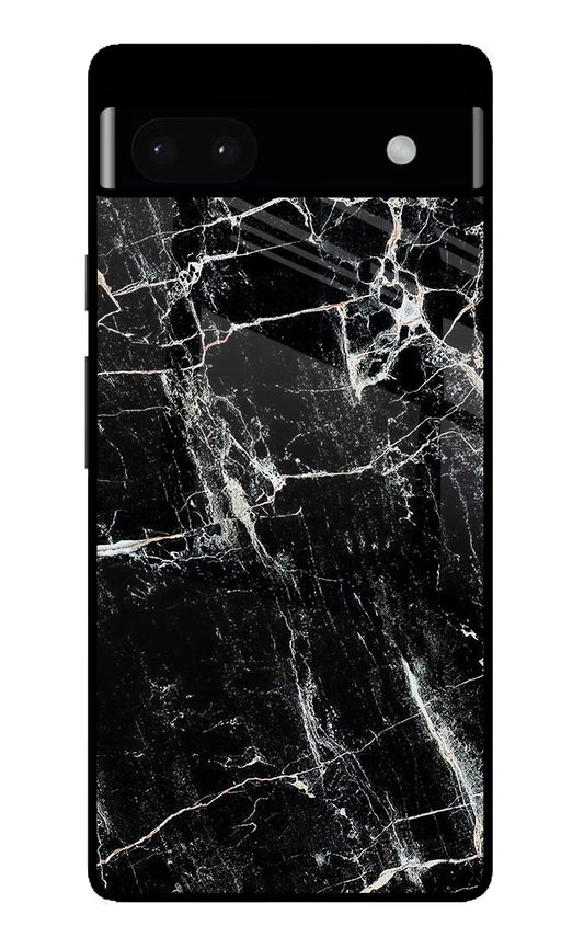 Black Marble Texture Google Pixel 6A Glass Case