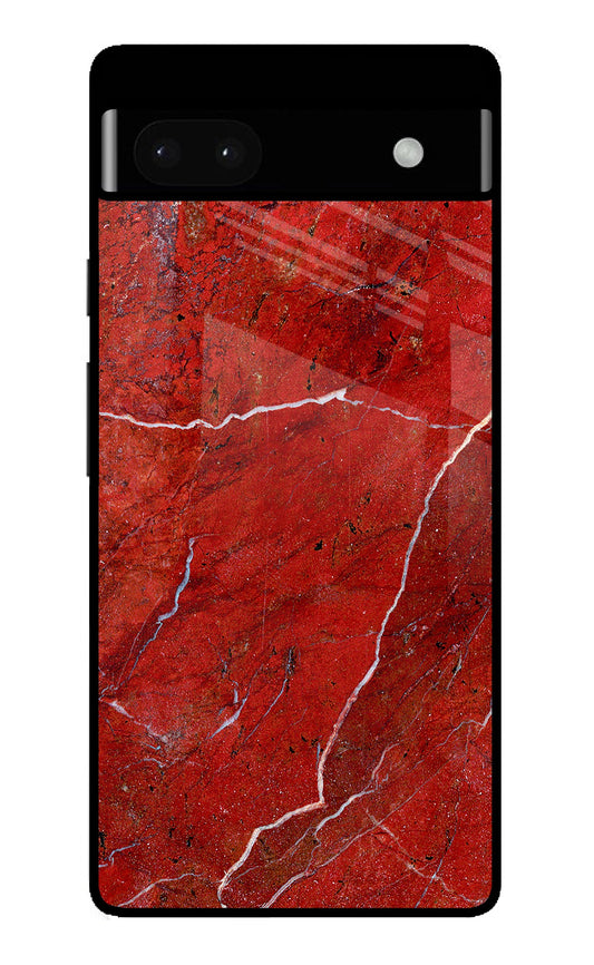 Red Marble Design Google Pixel 6A Glass Case