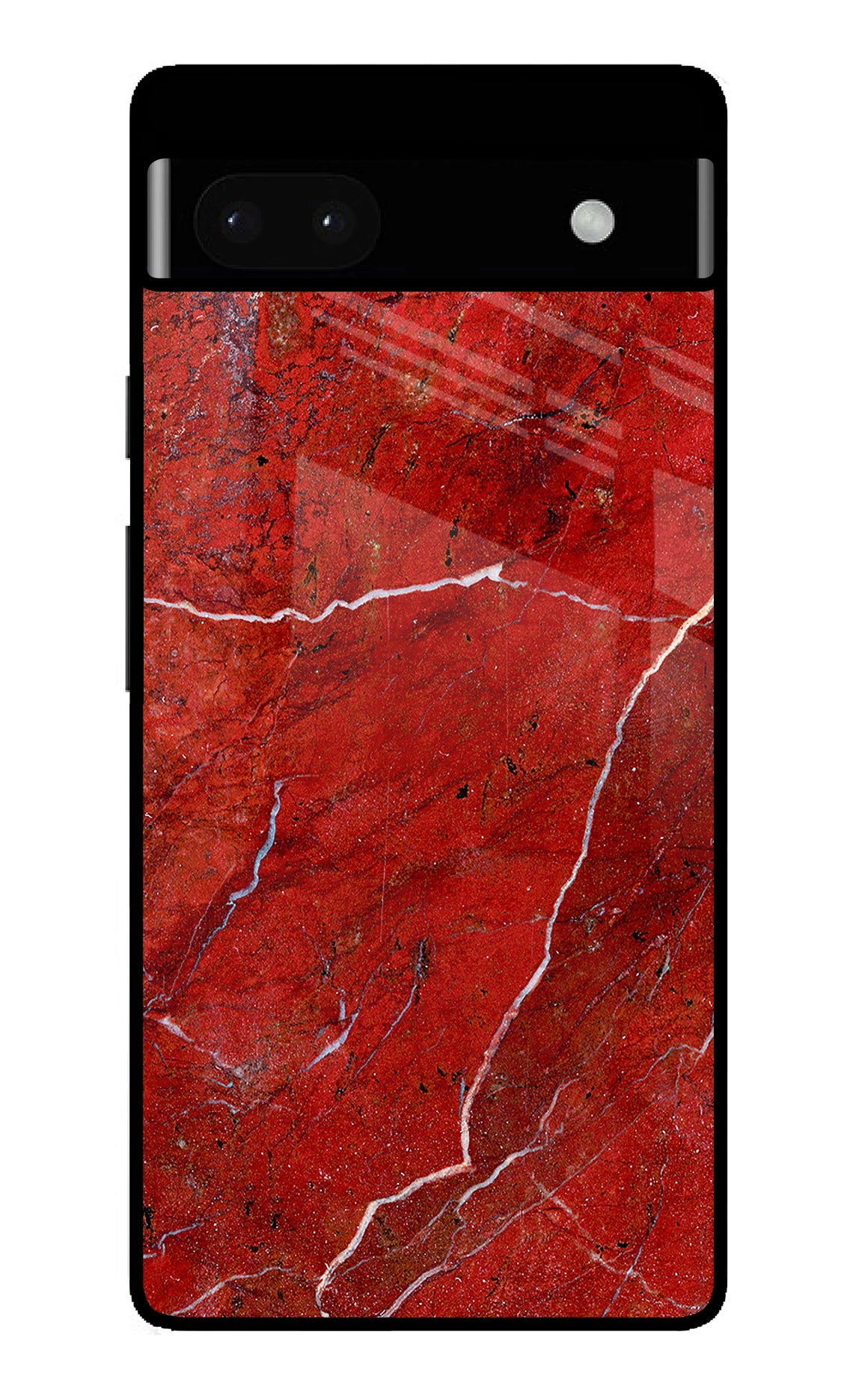 Red Marble Design Google Pixel 6A Back Cover