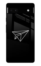 Paper Plane White Google Pixel 6A Glass Case Back Cover by Casekaro