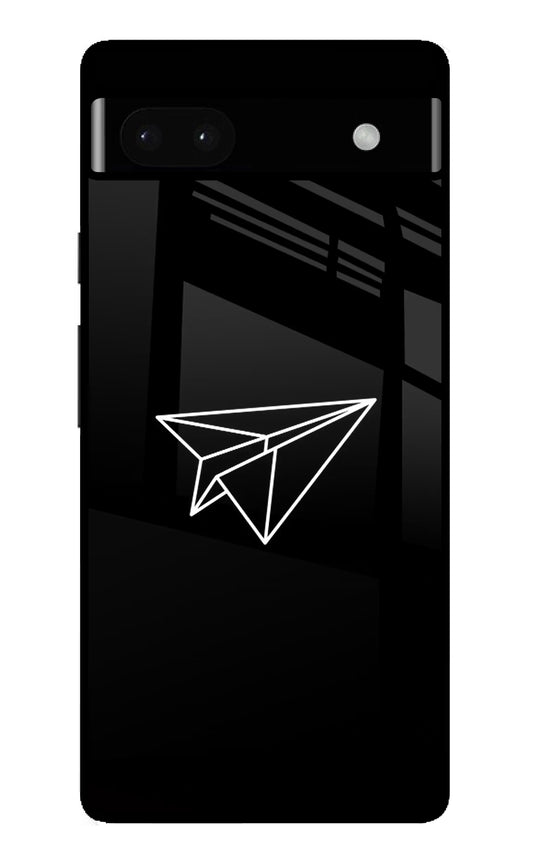 Paper Plane White Google Pixel 6A Glass Case