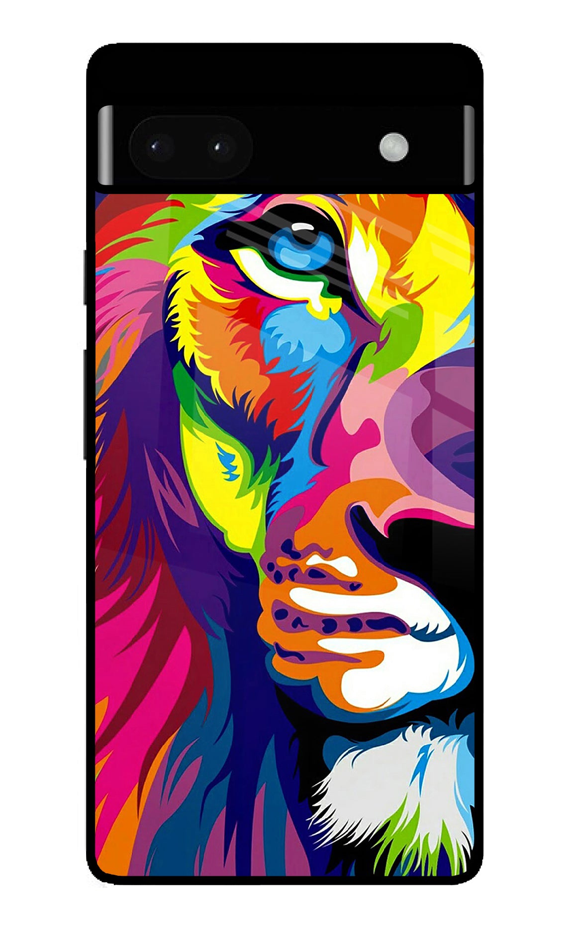 Lion Half Face Google Pixel 6A Back Cover