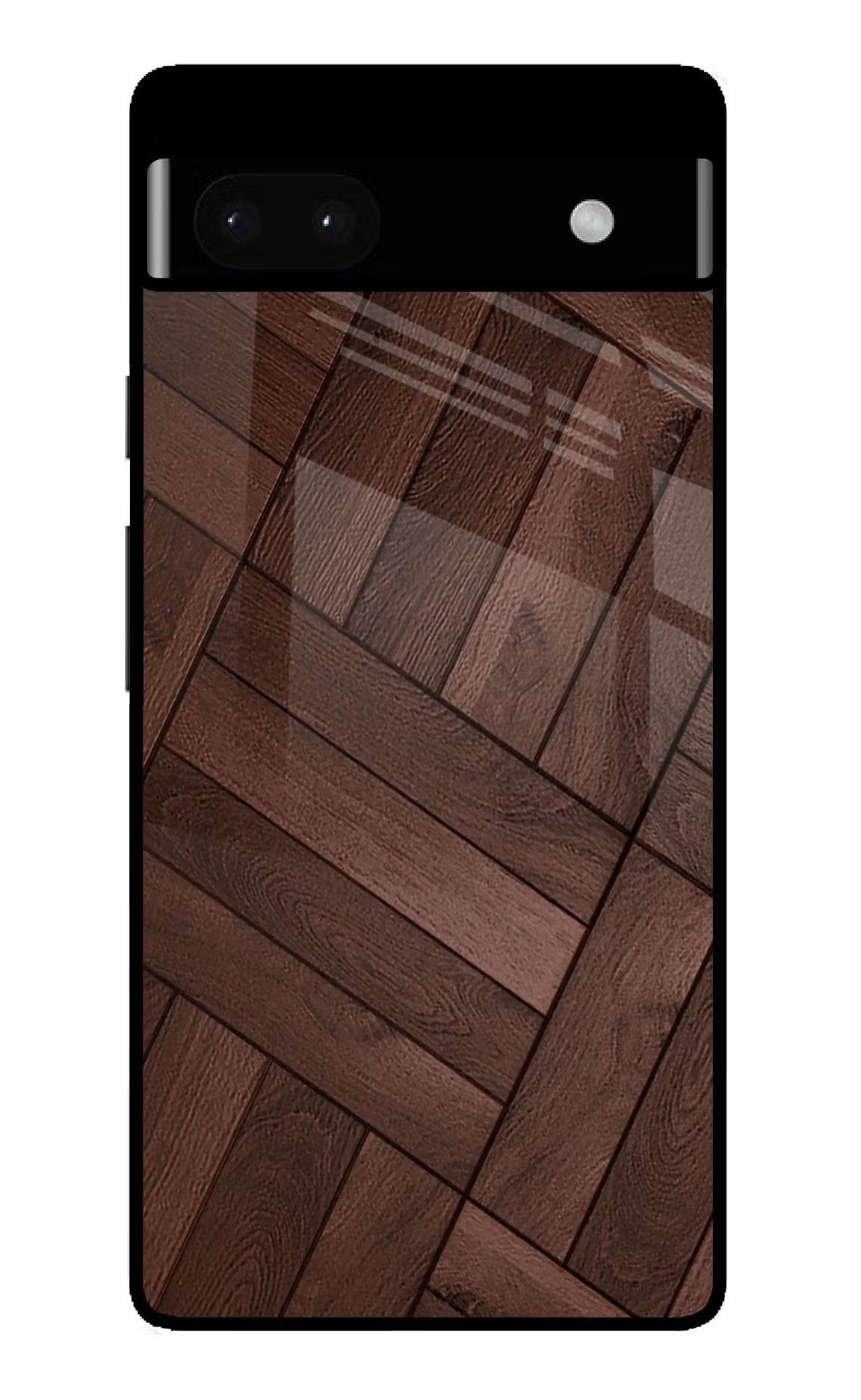 Wooden Texture Design Google Pixel 6A Glass Case Back Cover by Casekaro