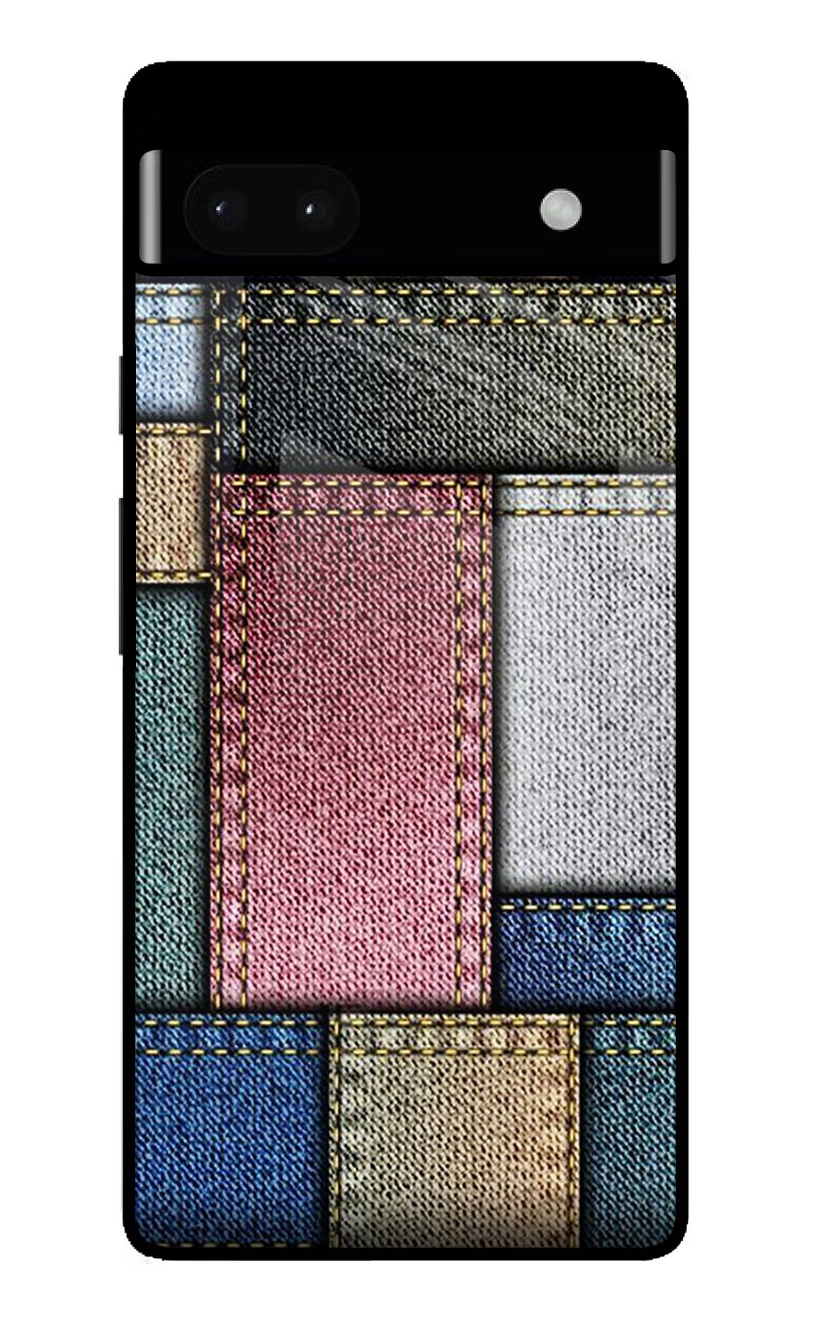 Multicolor Jeans Google Pixel 6A Glass Case Back Cover by Casekaro