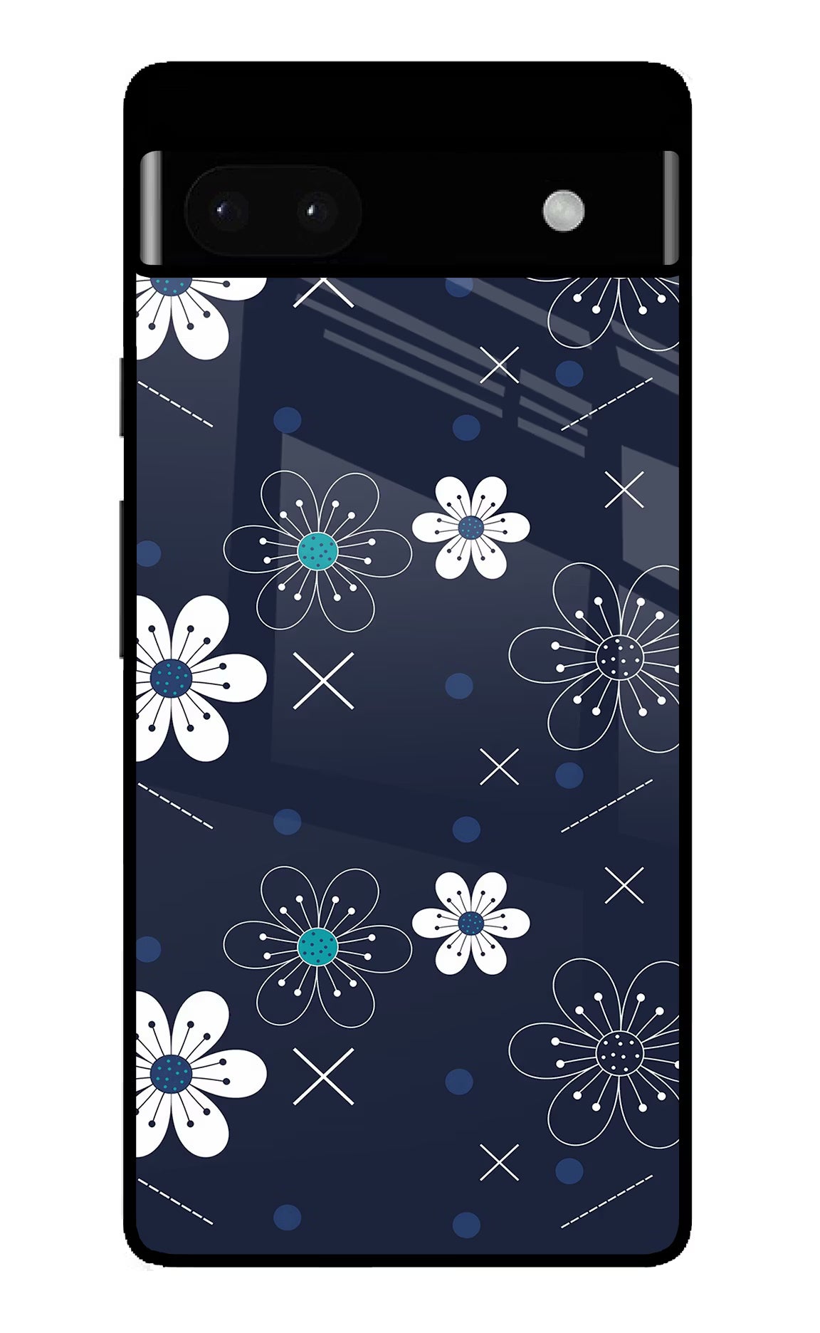 Flowers Google Pixel 6A Glass Case