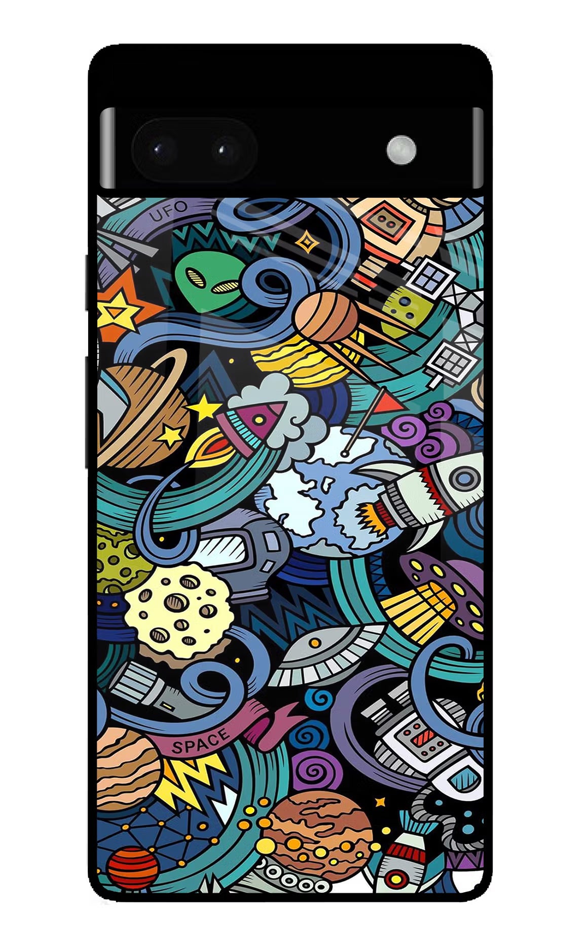 Space Abstract Google Pixel 6A Glass Case Back Cover by Casekaro