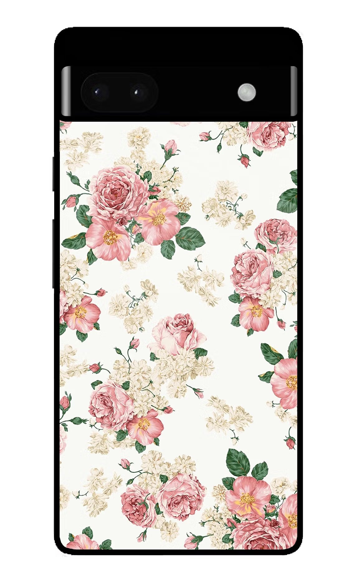 Flowers Google Pixel 6A Glass Case Back Cover by Casekaro