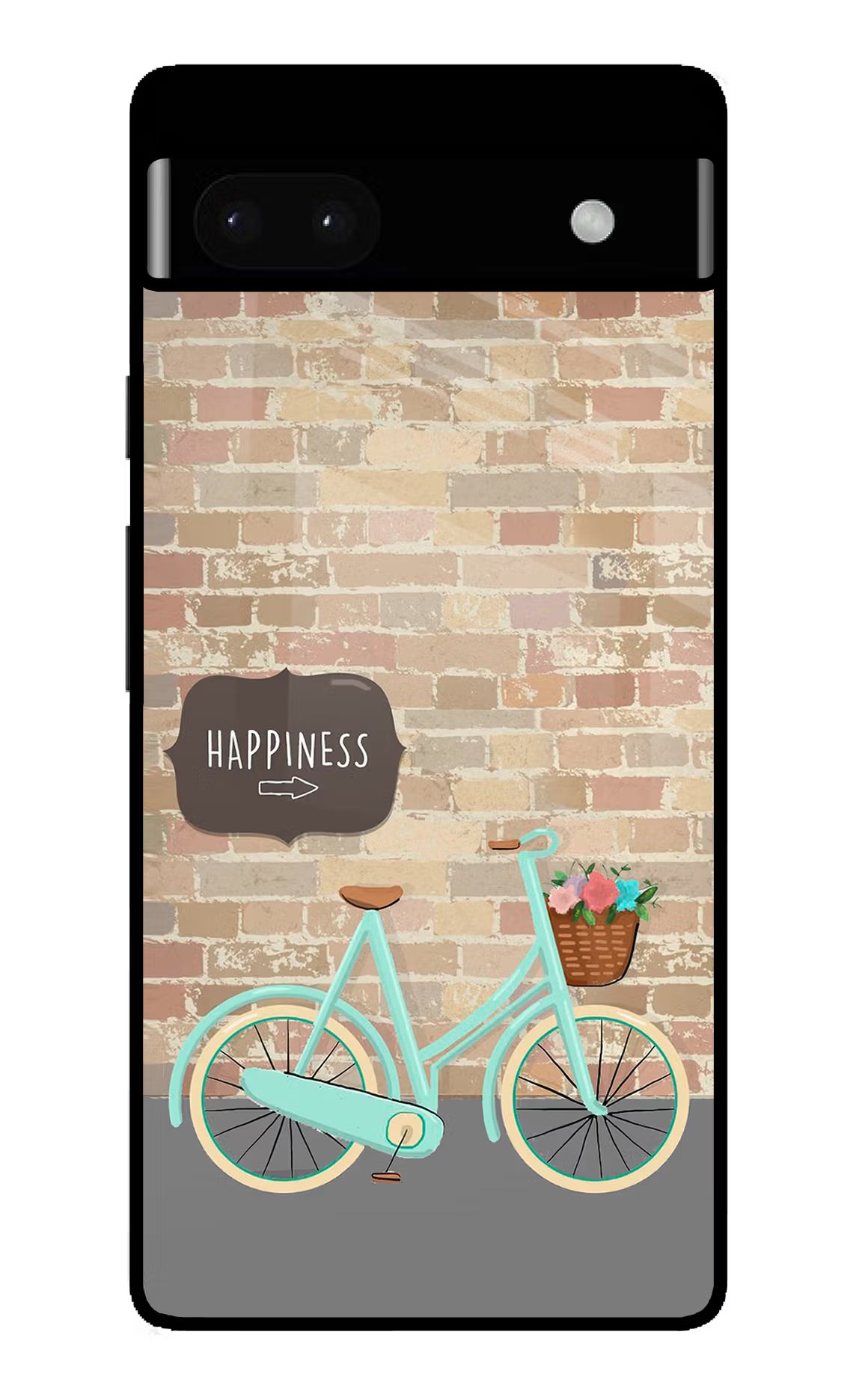 Happiness Artwork Google Pixel 6A Glass Case Back Cover by Casekaro
