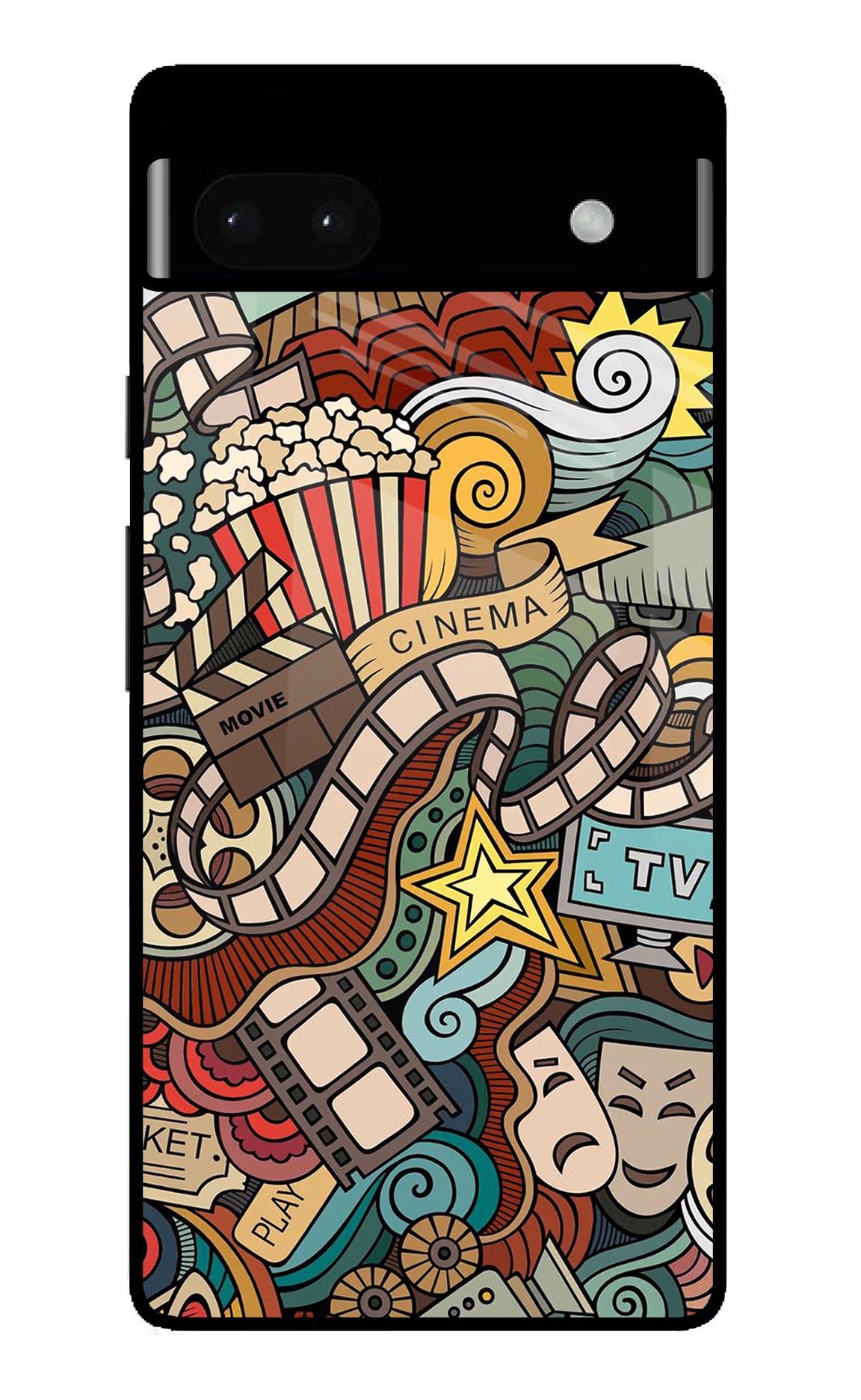 Cinema Abstract Google Pixel 6A Glass Case Back Cover by Casekaro