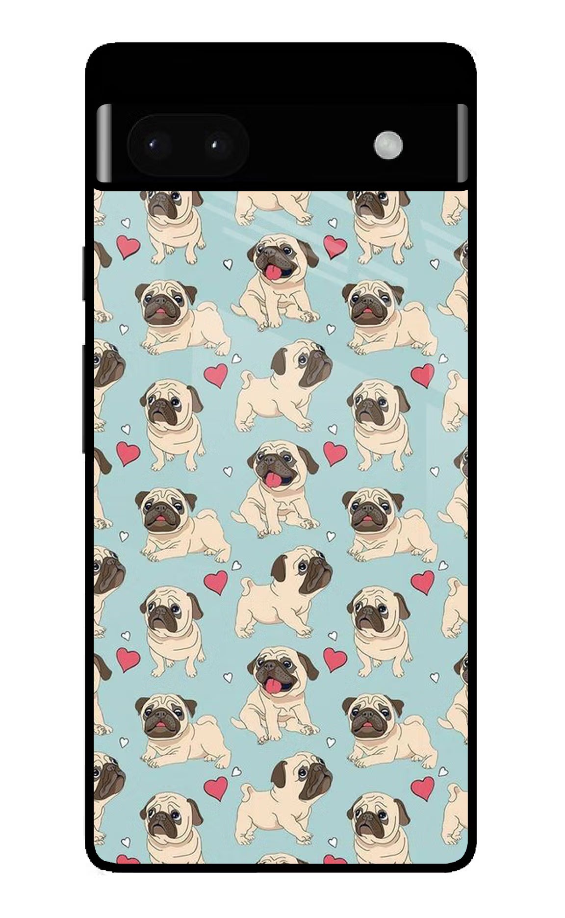 Pug Dog Google Pixel 6A Glass Case Back Cover by Casekaro
