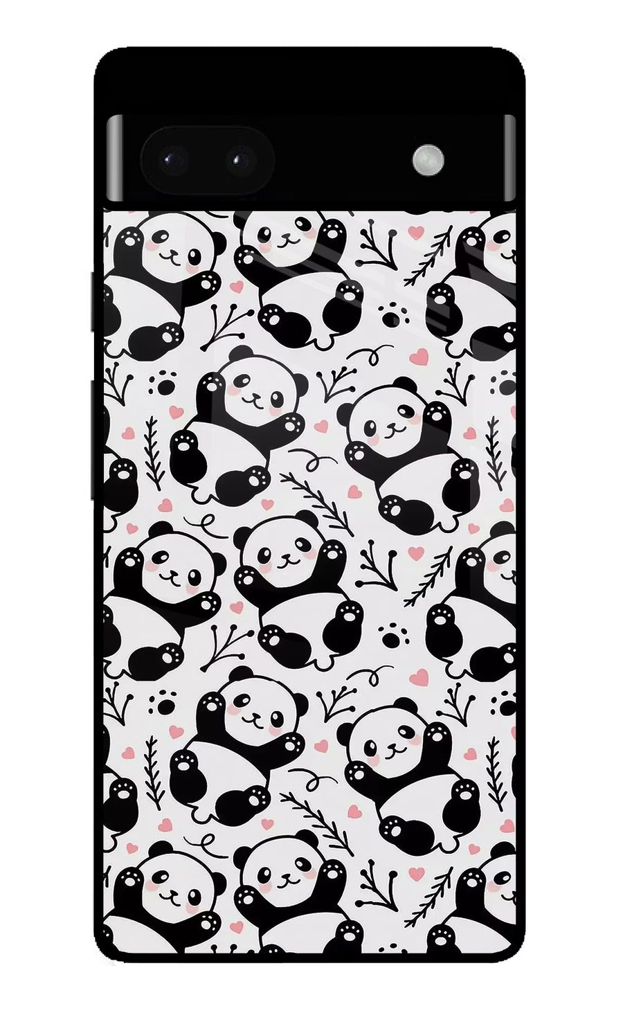 Cute Panda Google Pixel 6A Back Cover, Glass case