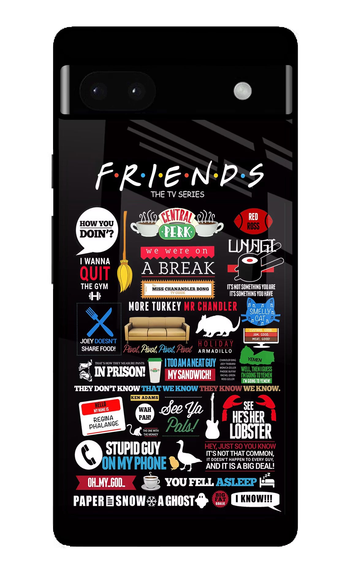 FRIENDS Google Pixel 6A Glass Case Back Cover by Casekaro