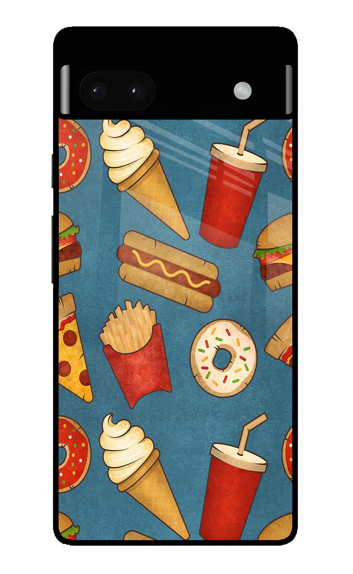 Foodie Google Pixel 6A Glass Case Back Cover by Casekaro