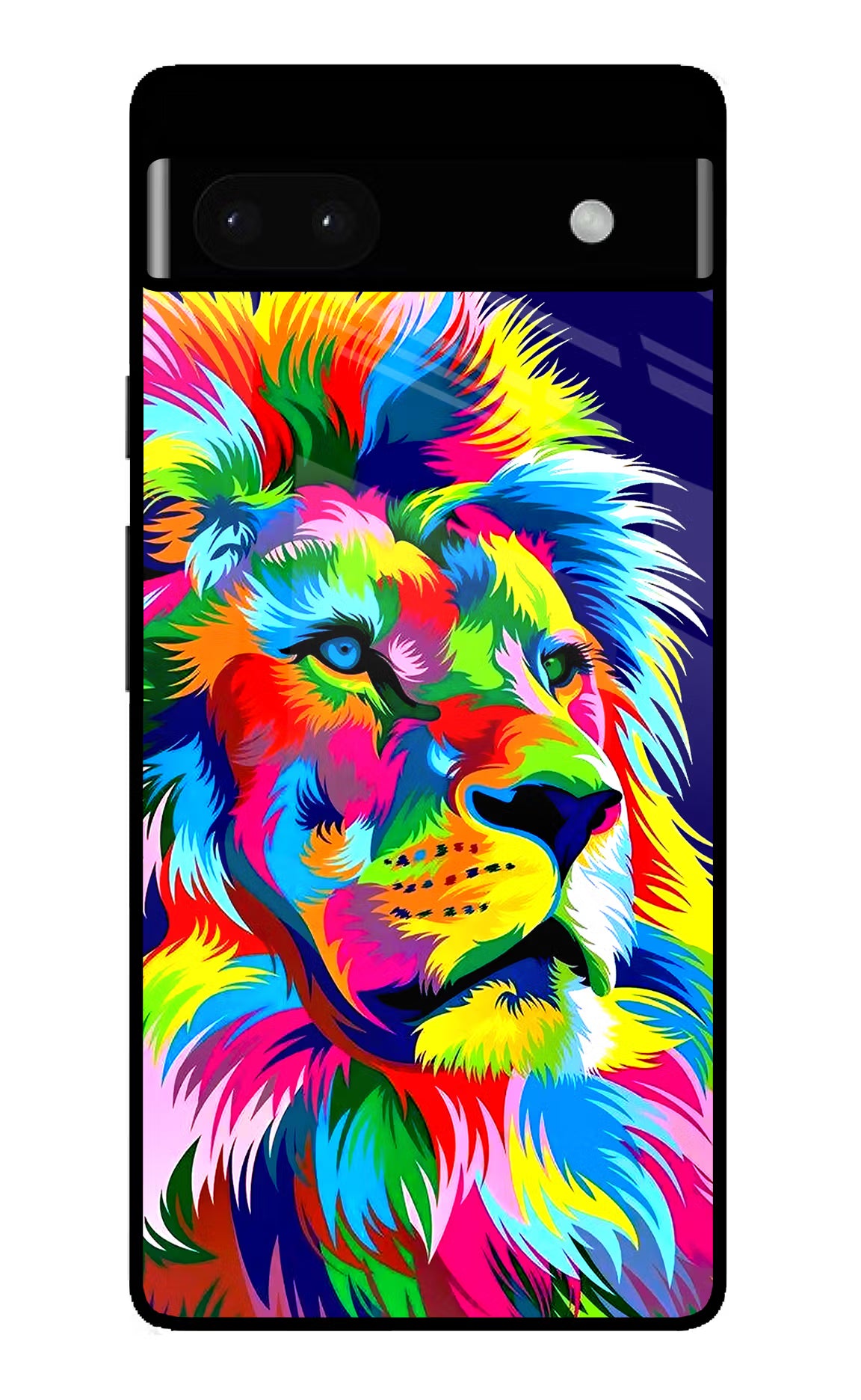 Vector Art Lion Google Pixel 6A Glass Case Back Cover by Casekaro