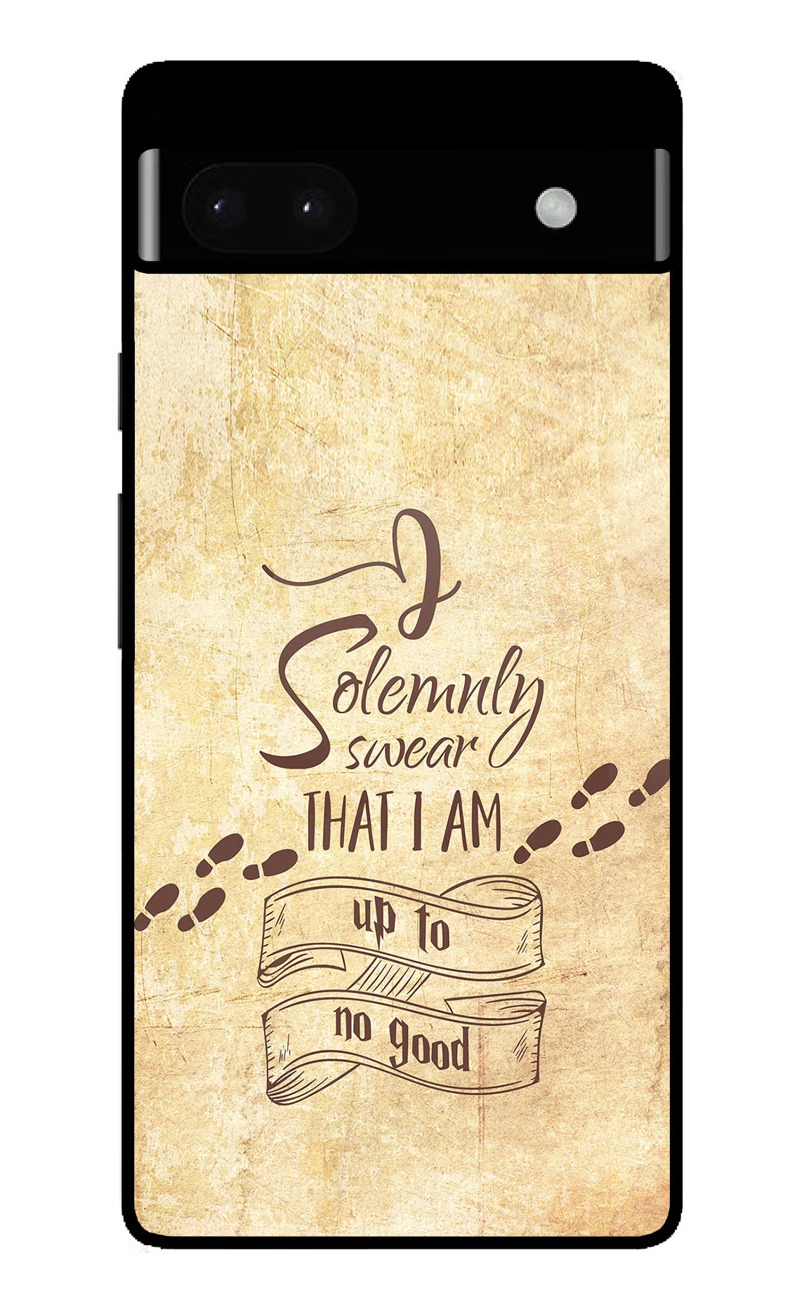 I Solemnly swear that i up to no good Google Pixel 6A Glass Case Back Cover by Casekaro