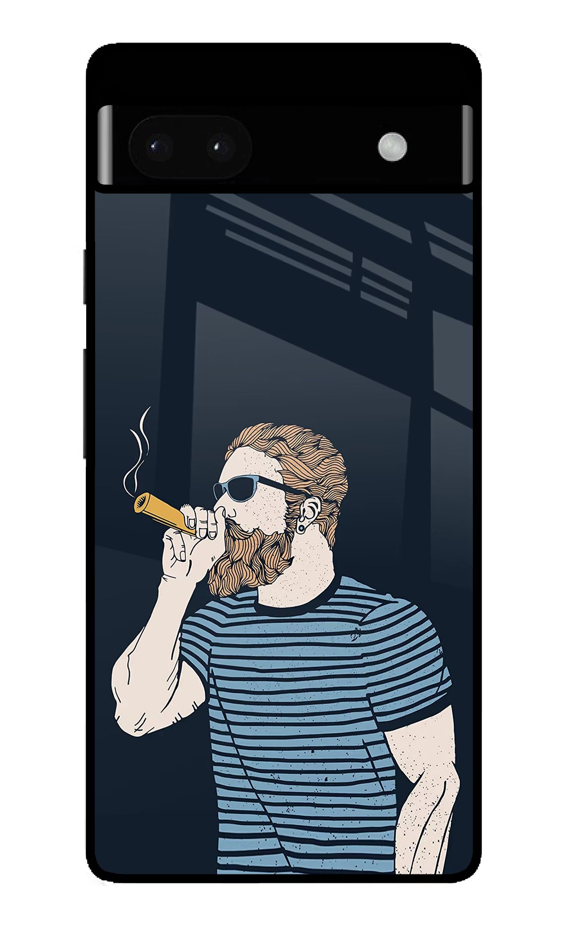 Smoking Google Pixel 6A Glass Case Back Cover by Casekaro