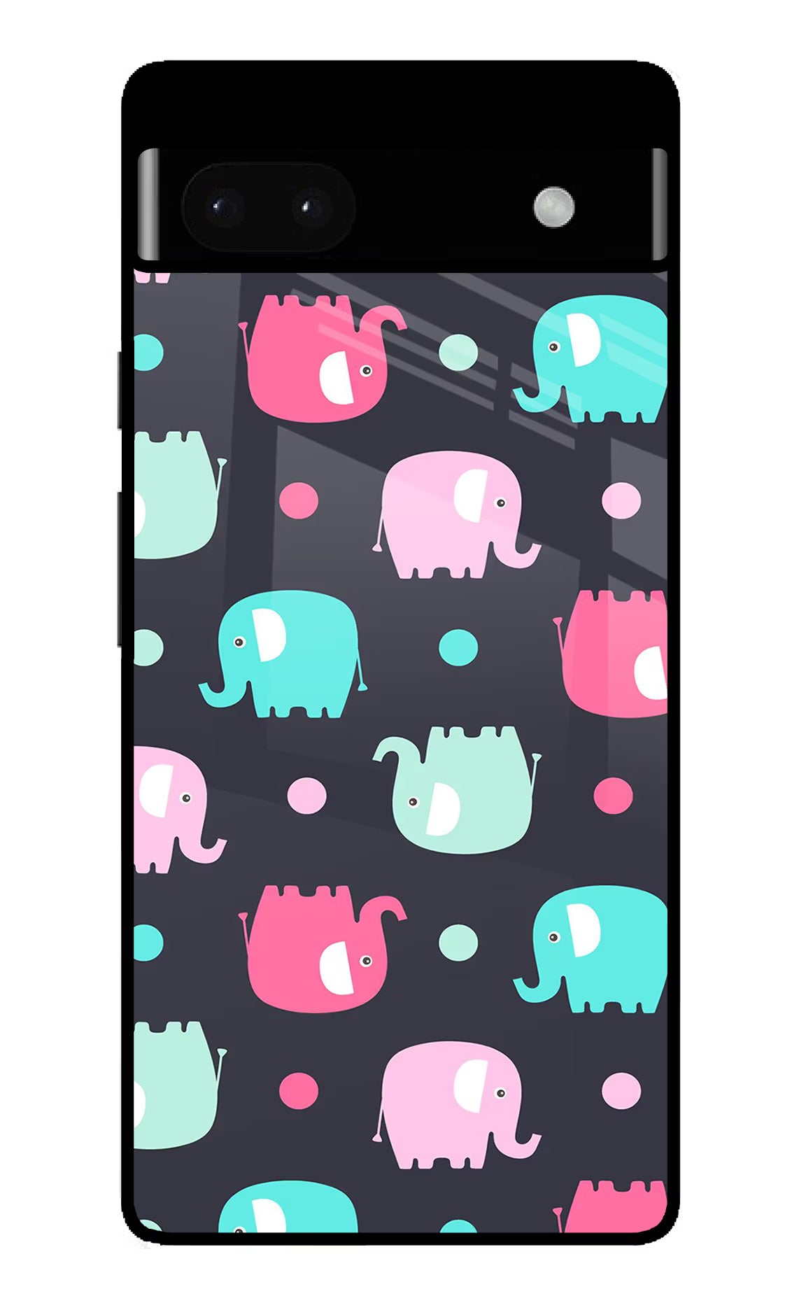 Elephants Google Pixel 6A Glass Case Back Cover by Casekaro