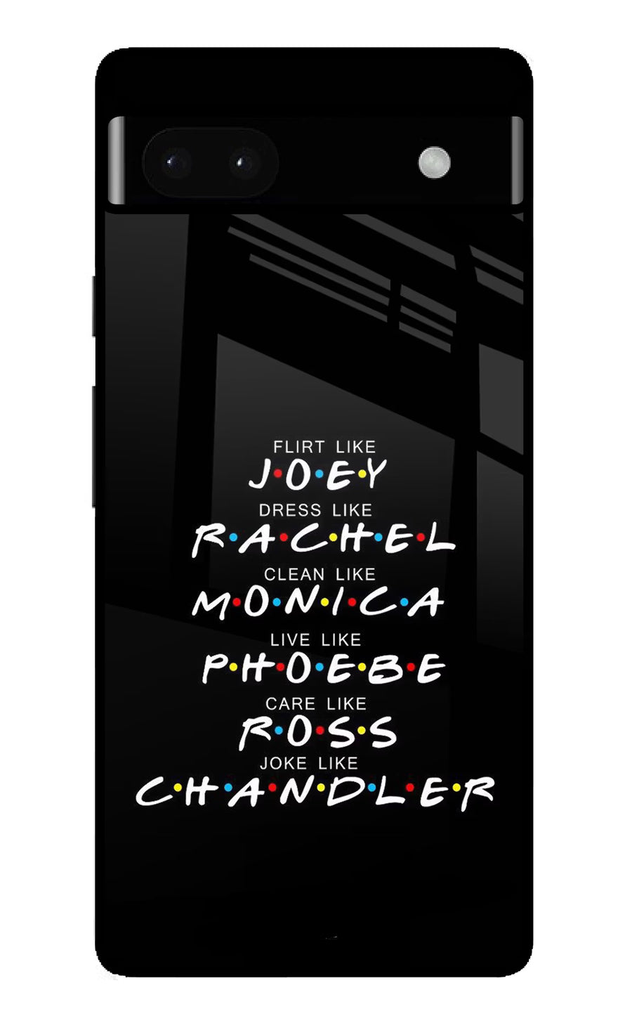 FRIENDS Character Google Pixel 6A Back Cover, Glass case