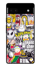 Sticker Bomb Google Pixel 6A Glass Case