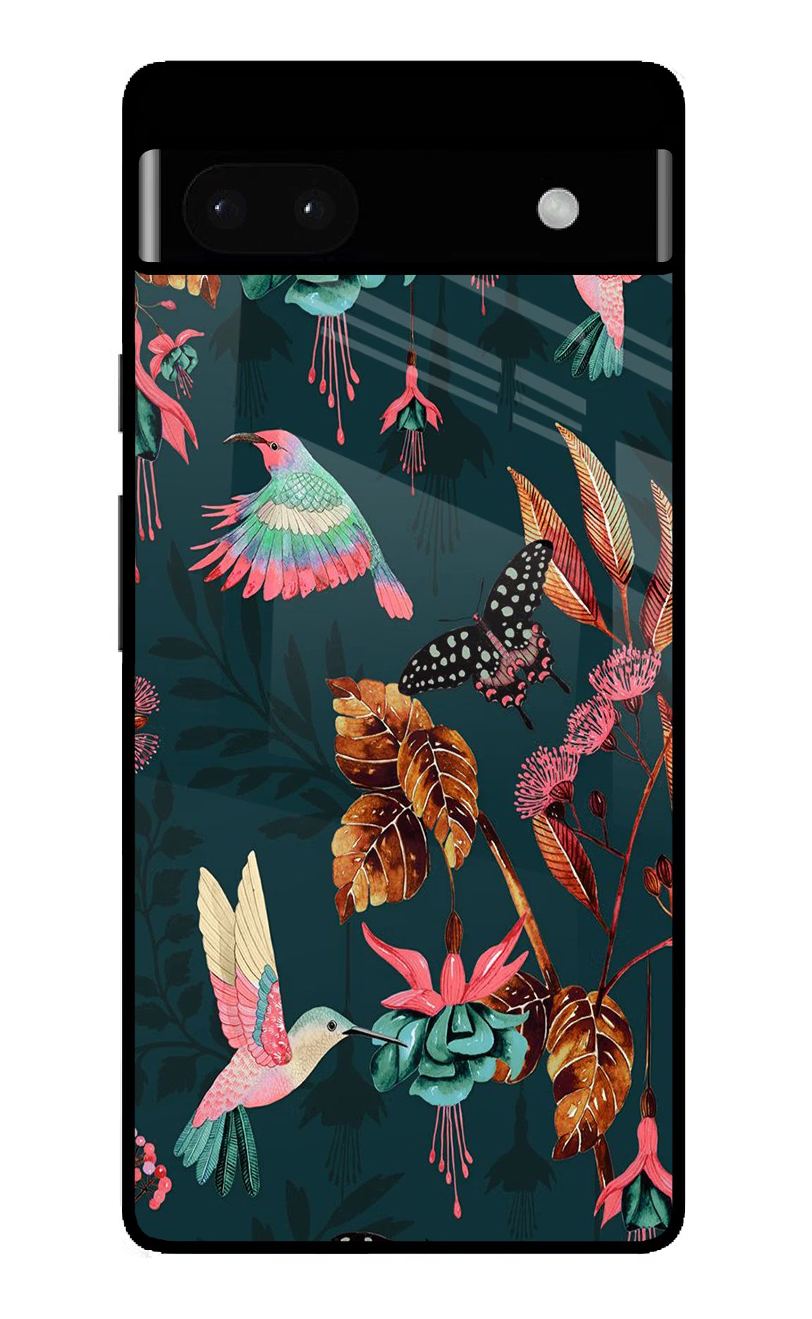 Birds Google Pixel 6A Glass Case Back Cover by Casekaro