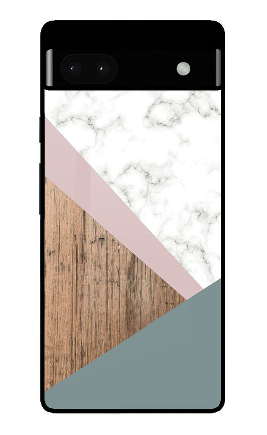Marble wood Abstract Google Pixel 6A Glass Case