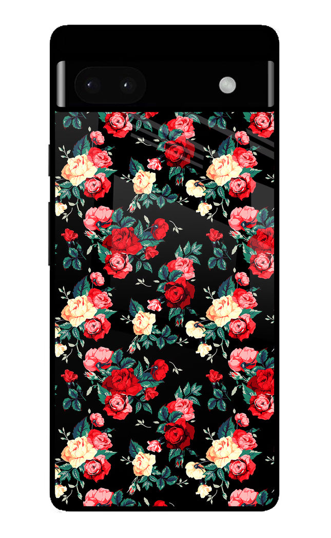 Rose Pattern Google Pixel 6A Glass Case